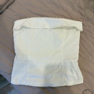 Zara Cream Strapless Top